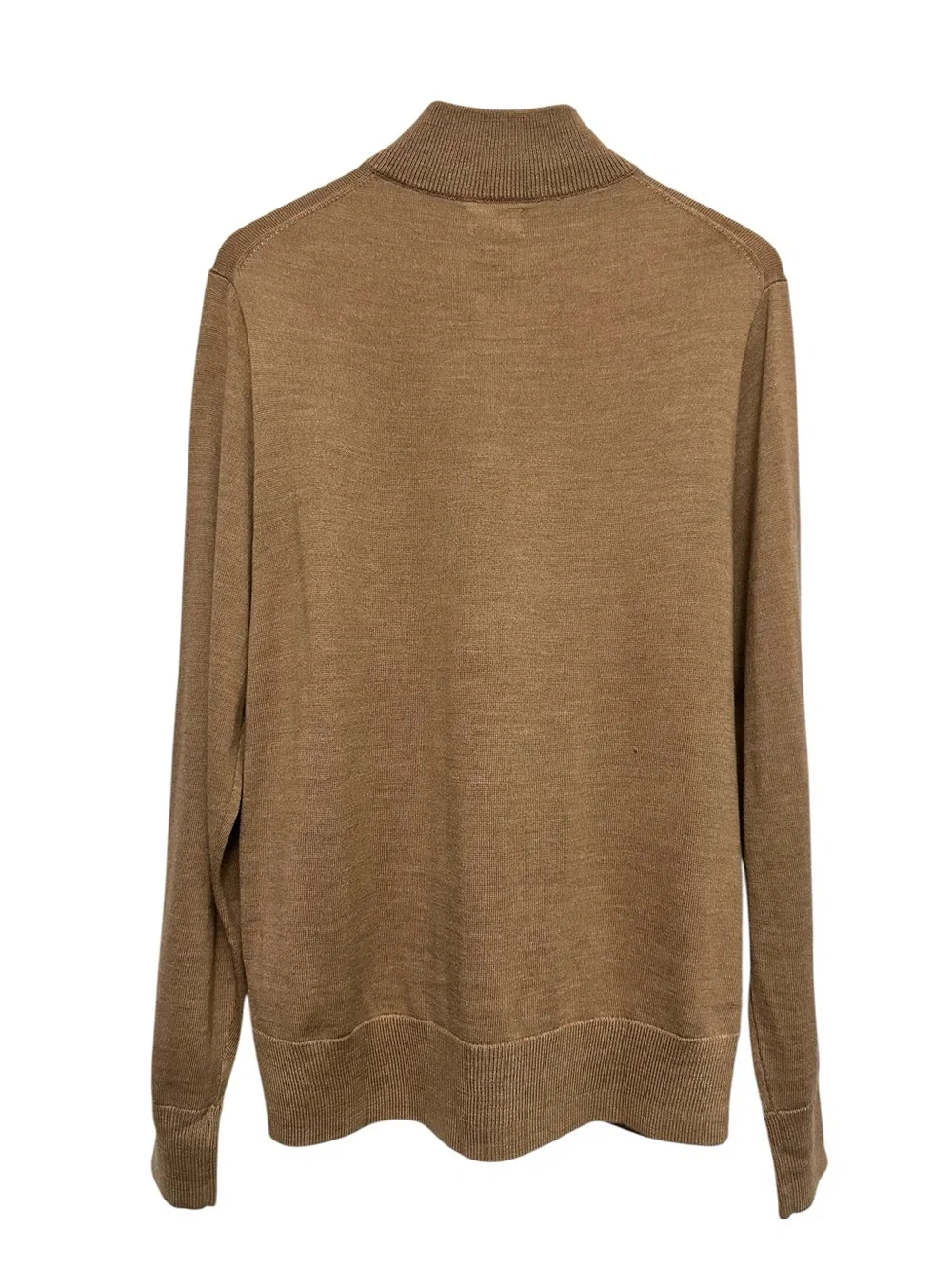 J. Crew Factory Men's Merino wool-blend quarter-zip Sweater Taupe Classic Large